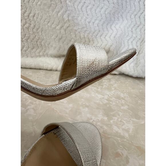 Sam Edelman Silver Metallic Yaro Ankle Strap Block Heeled Sandal Womens - Picture 7 of 16